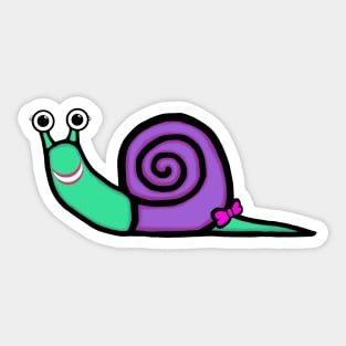 Smiley Girl Snail Sticker